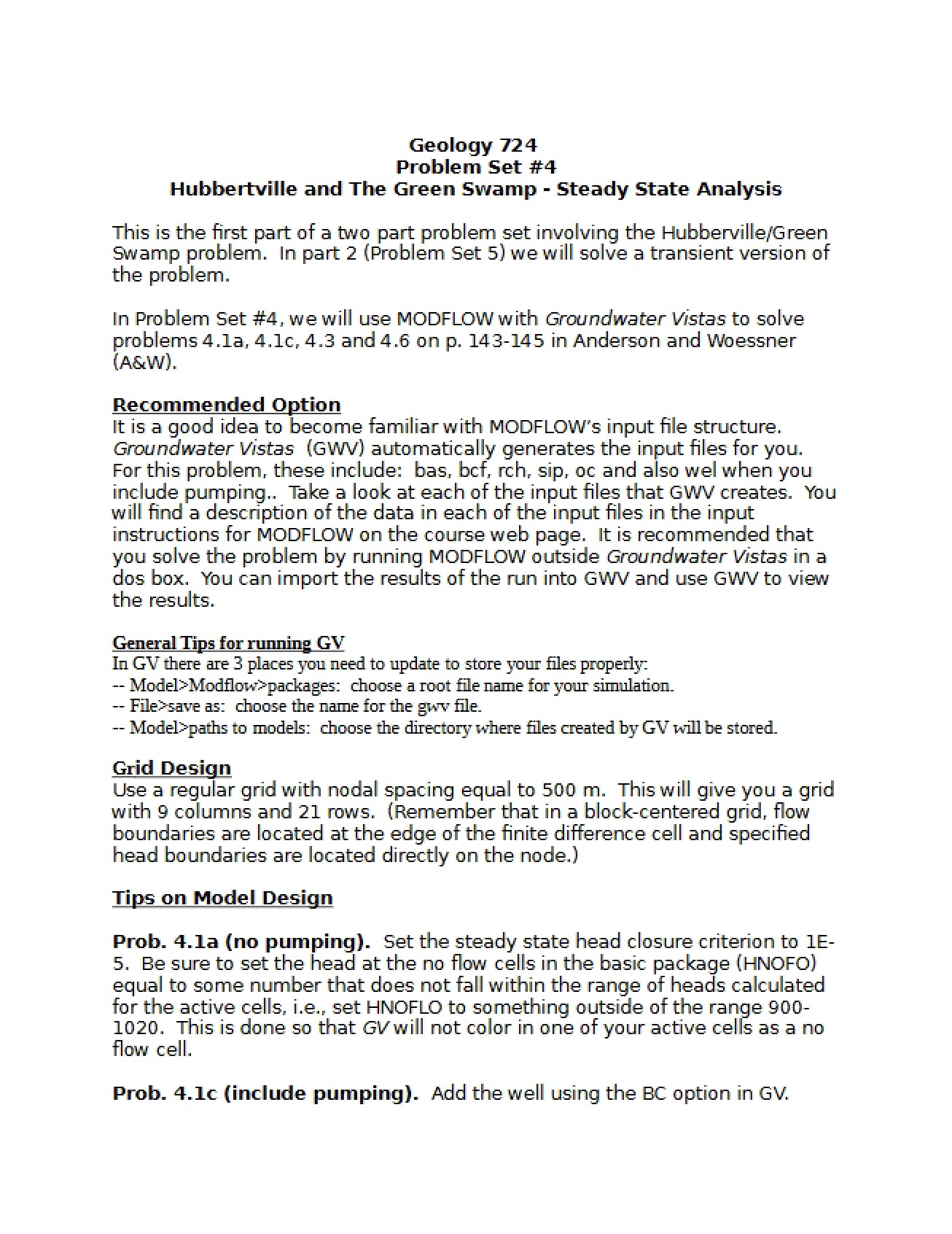 Fourth Problem Set
