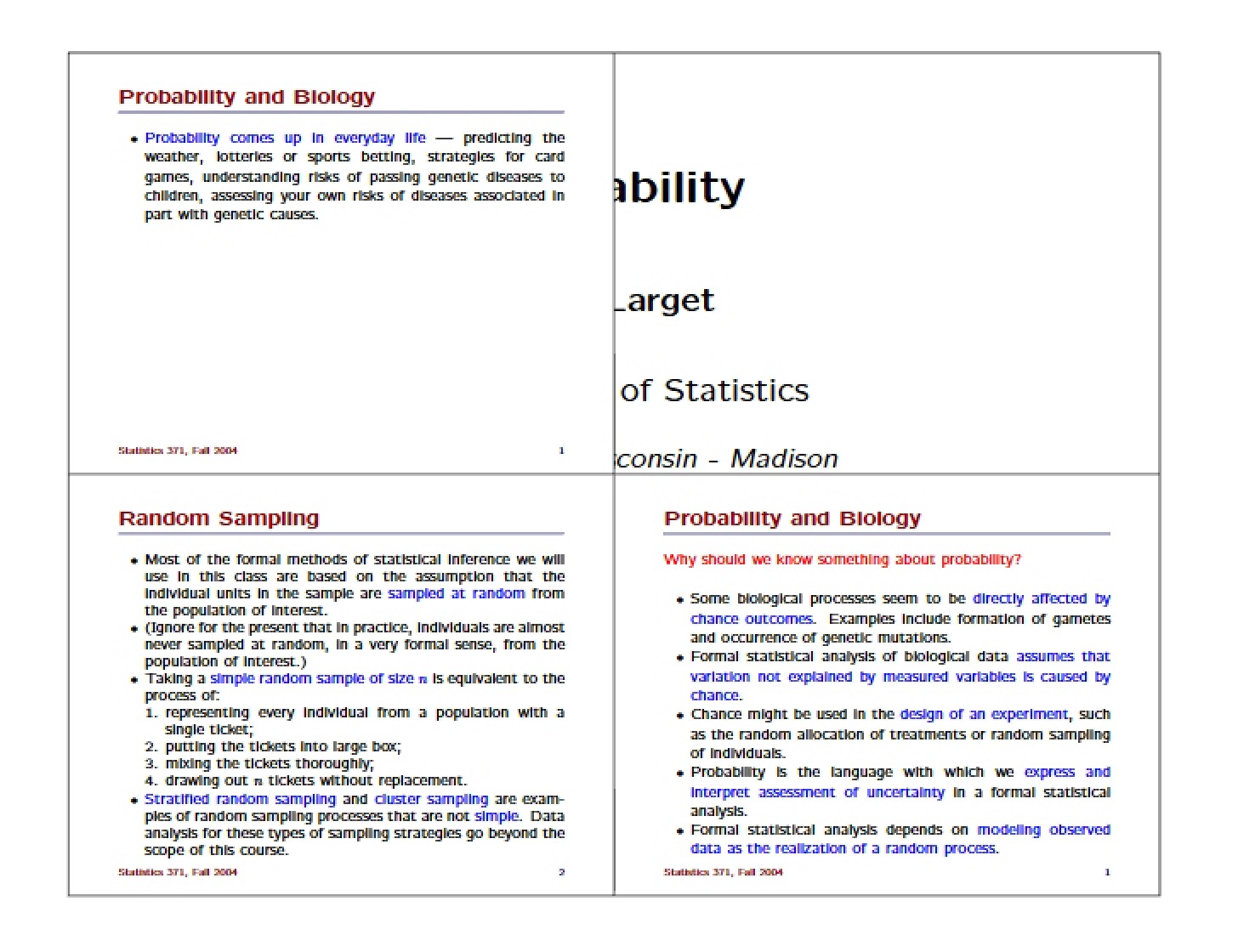 Biology and Probability