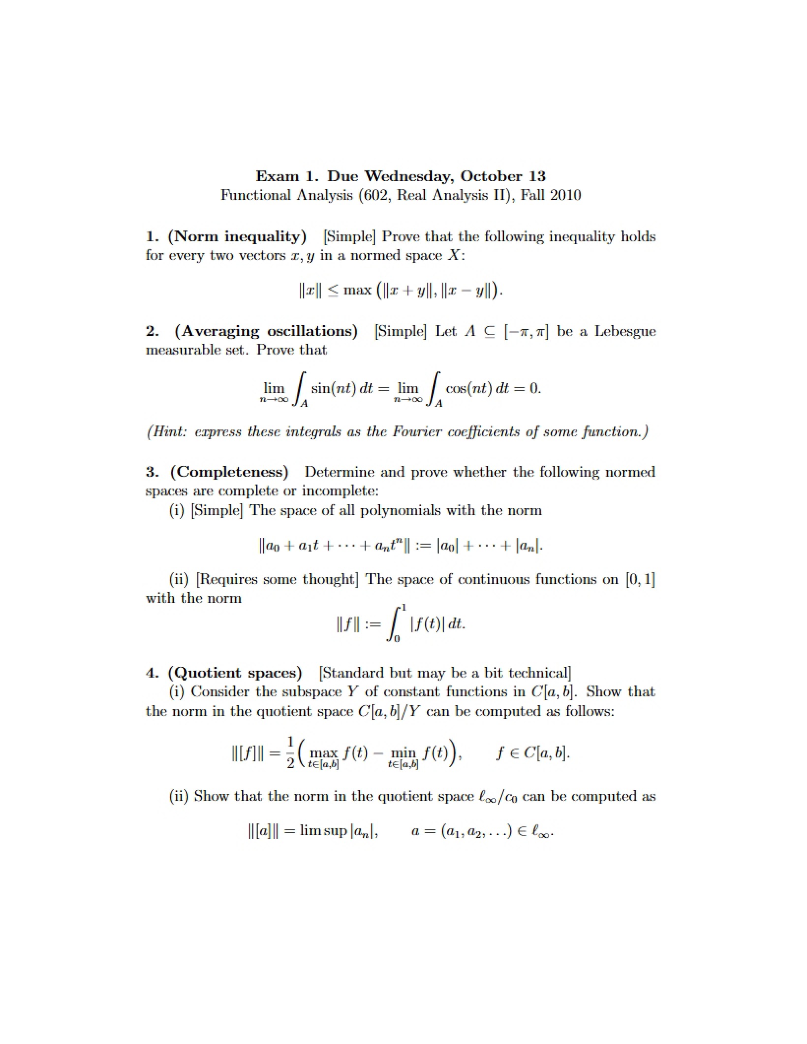 First Examination