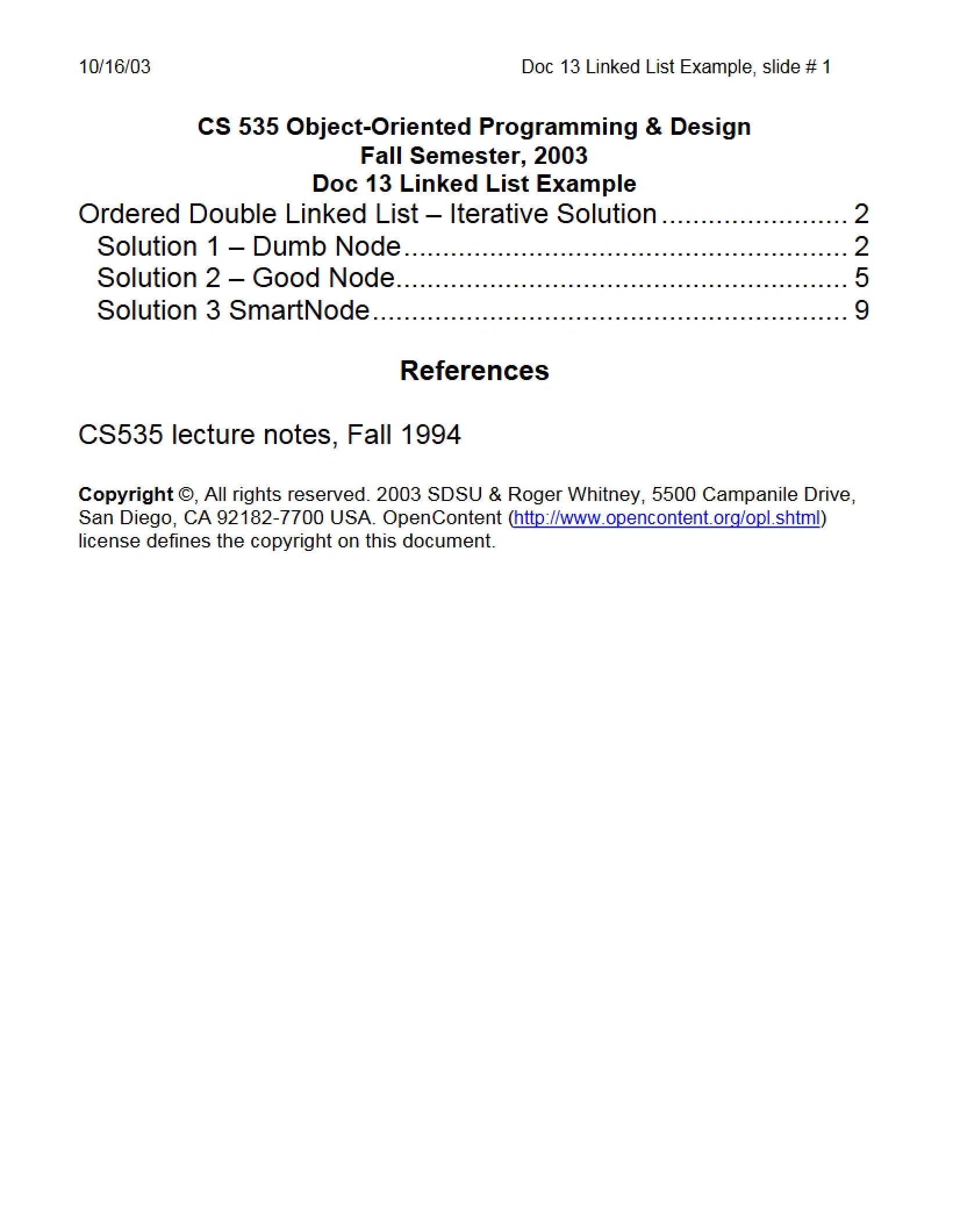Example of Linked List