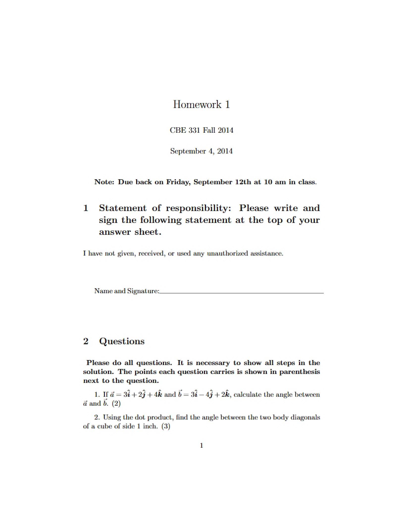 Homework Assignment 1