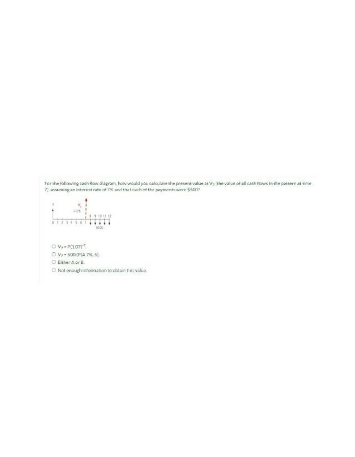 Present Value Calculation - Cash Flow Diagram and Interest Rate