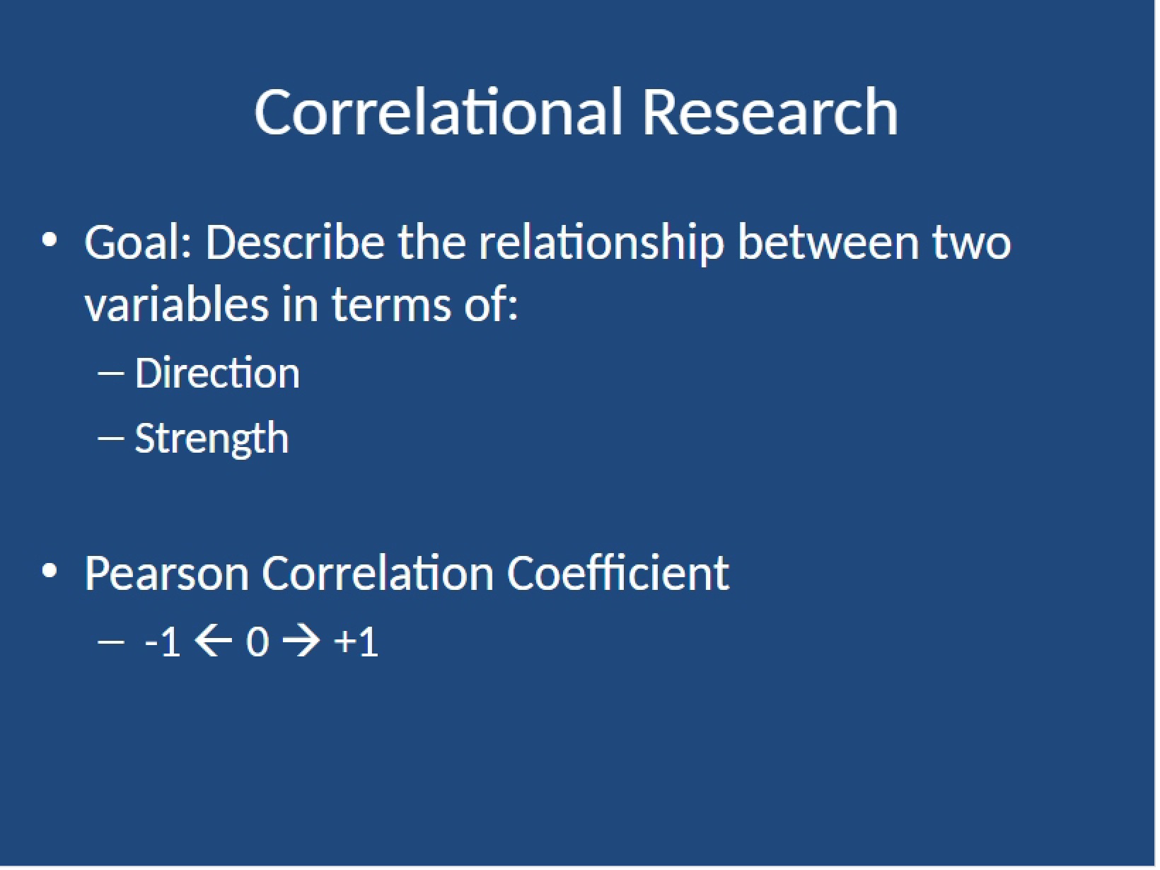 Research Methods Correlational