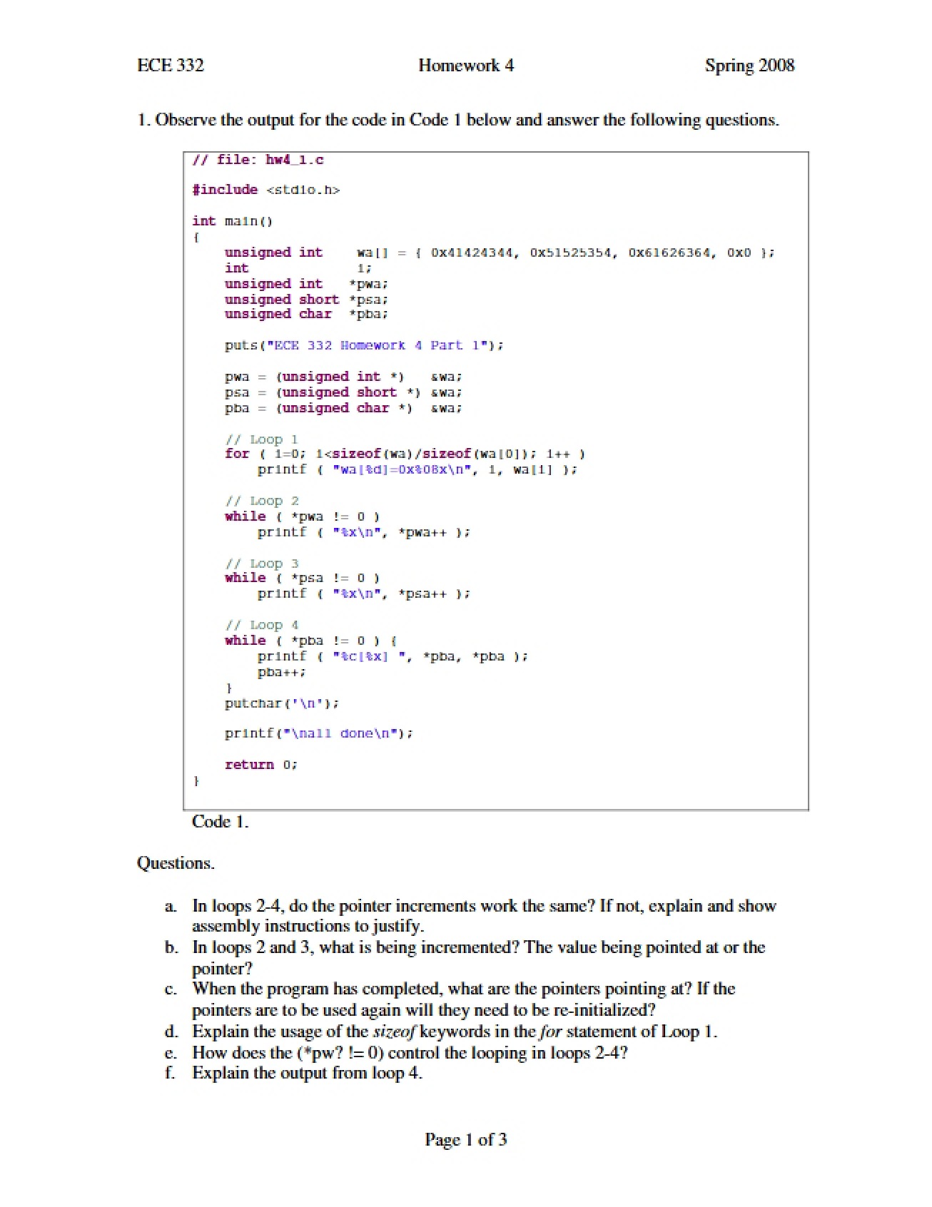 Fourth Homework Assignment for Microprocessors