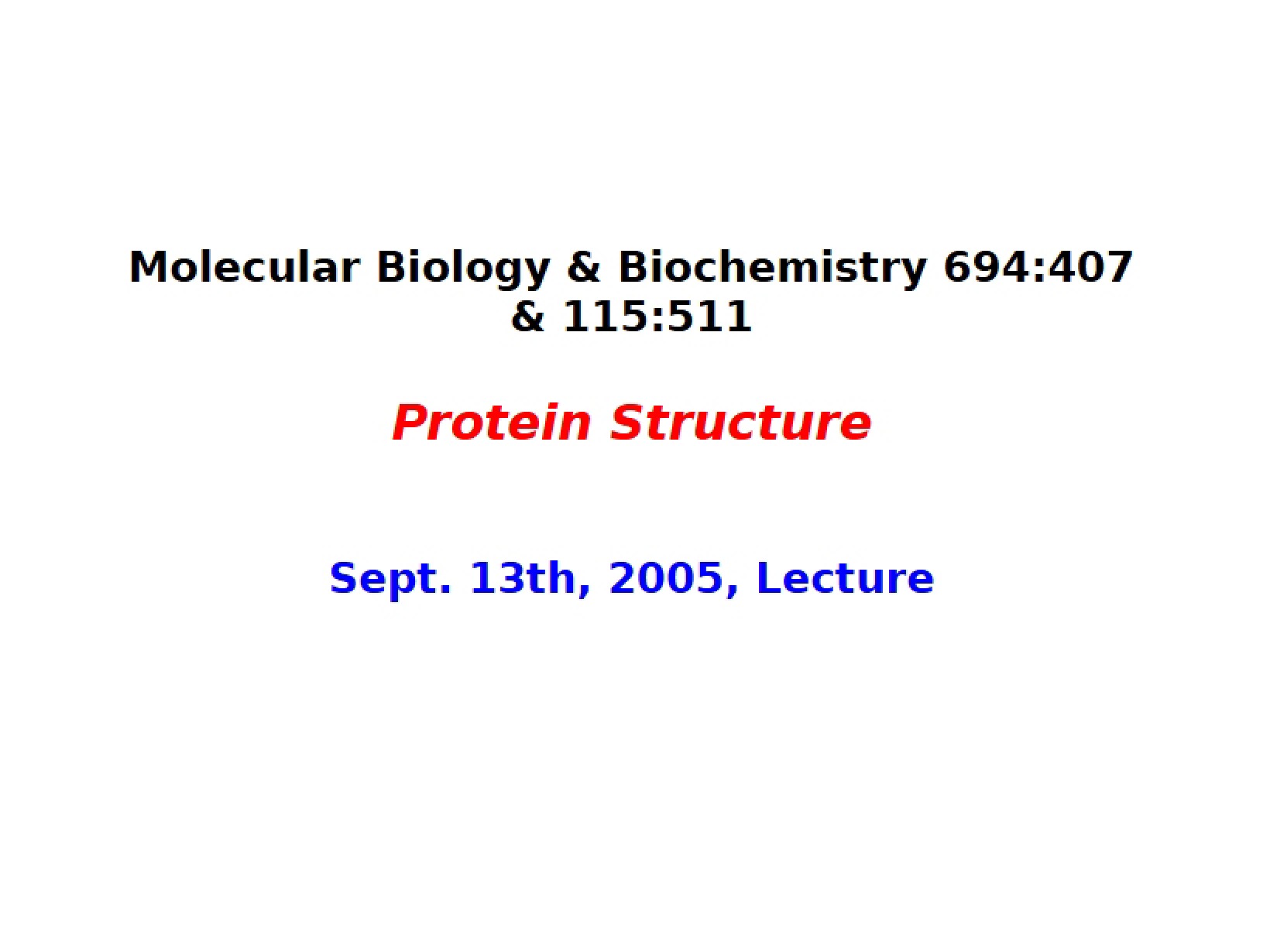 Structure of Proteins