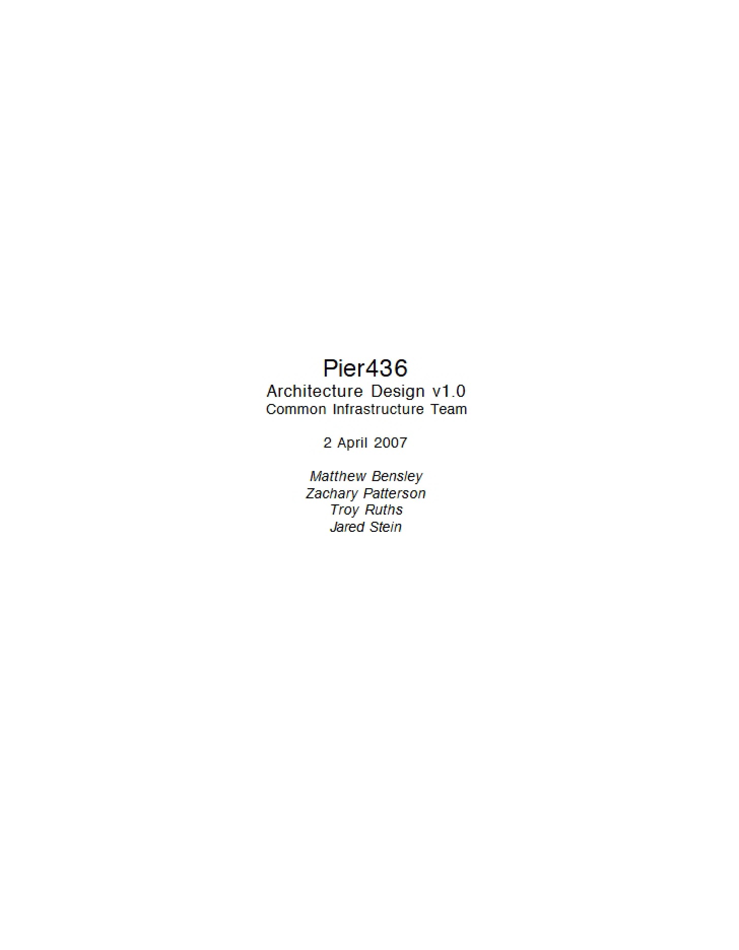 Architecture Specifications for Pier 436