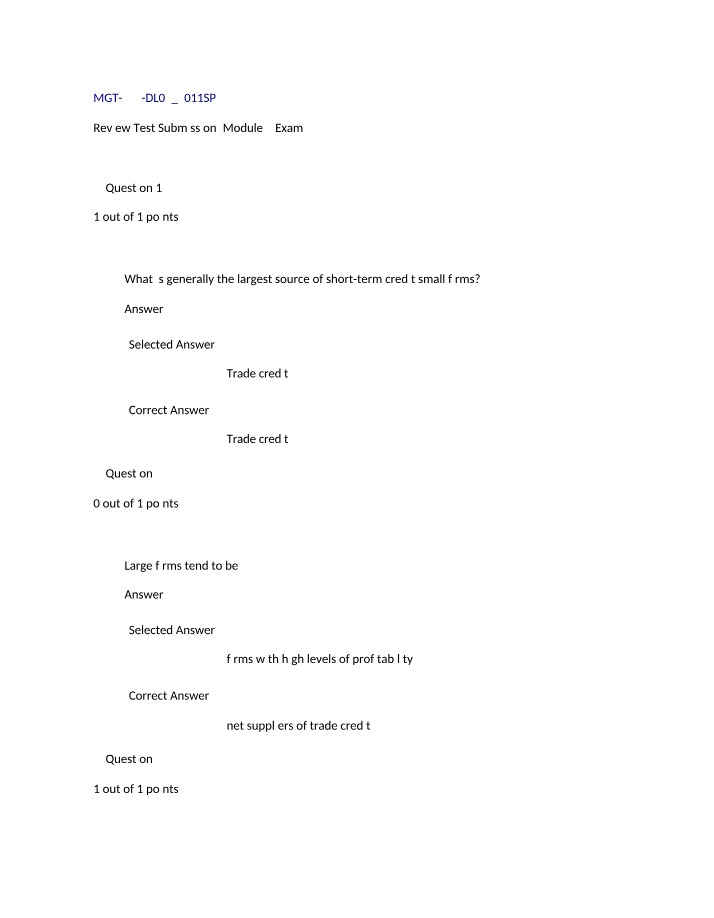 MGT 325 - Quiz 4