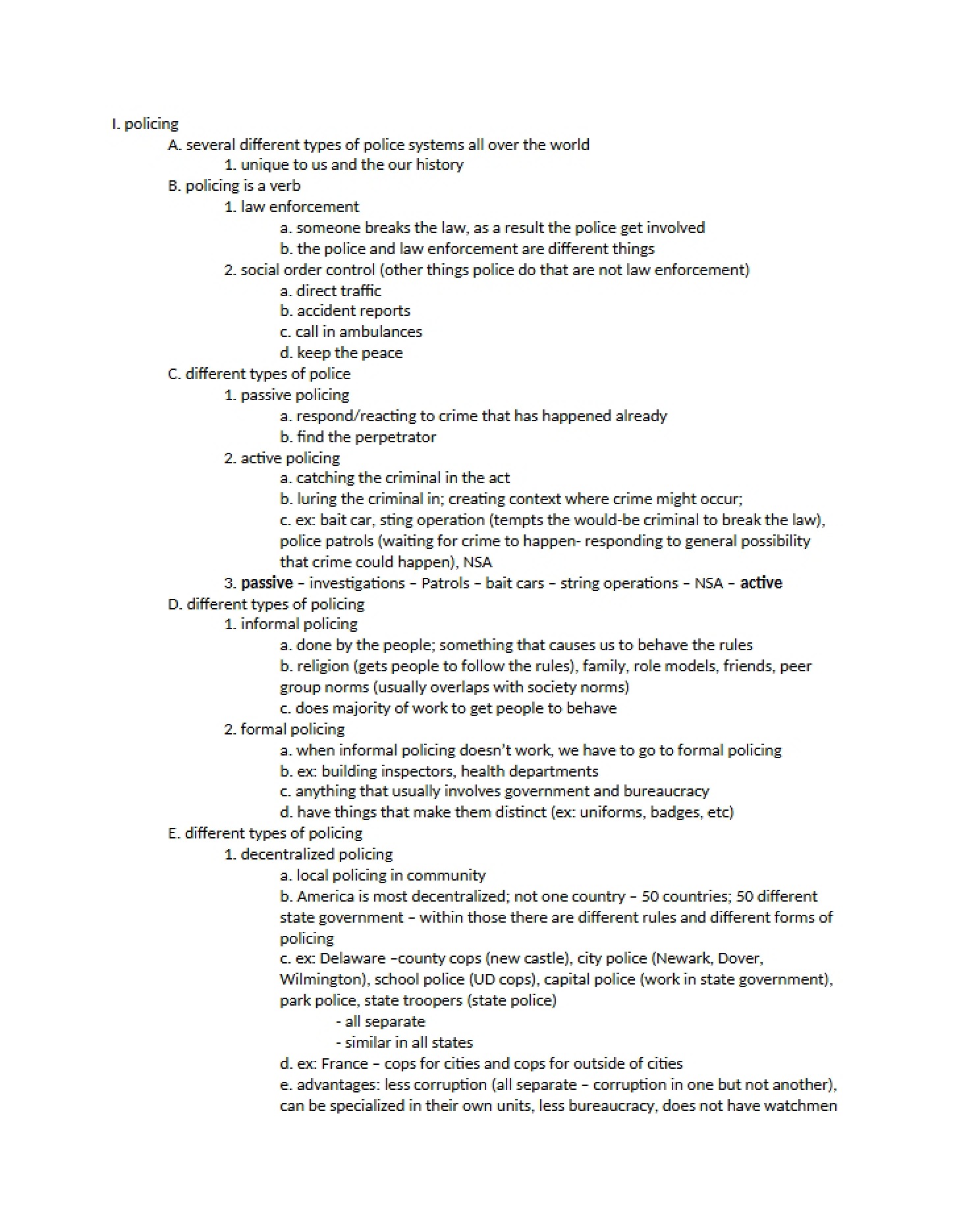 Notes from Lectures