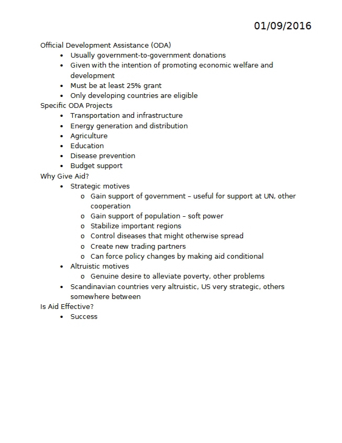 Assistance for Development (Official)