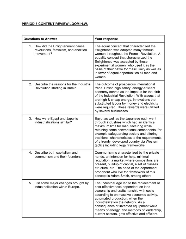 Impact of the Enlightenment on Feminism, Abolition, and Revolutions