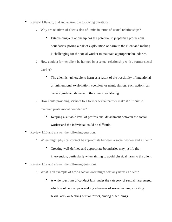 Social Work Exam - Maintaining Professional Boundaries