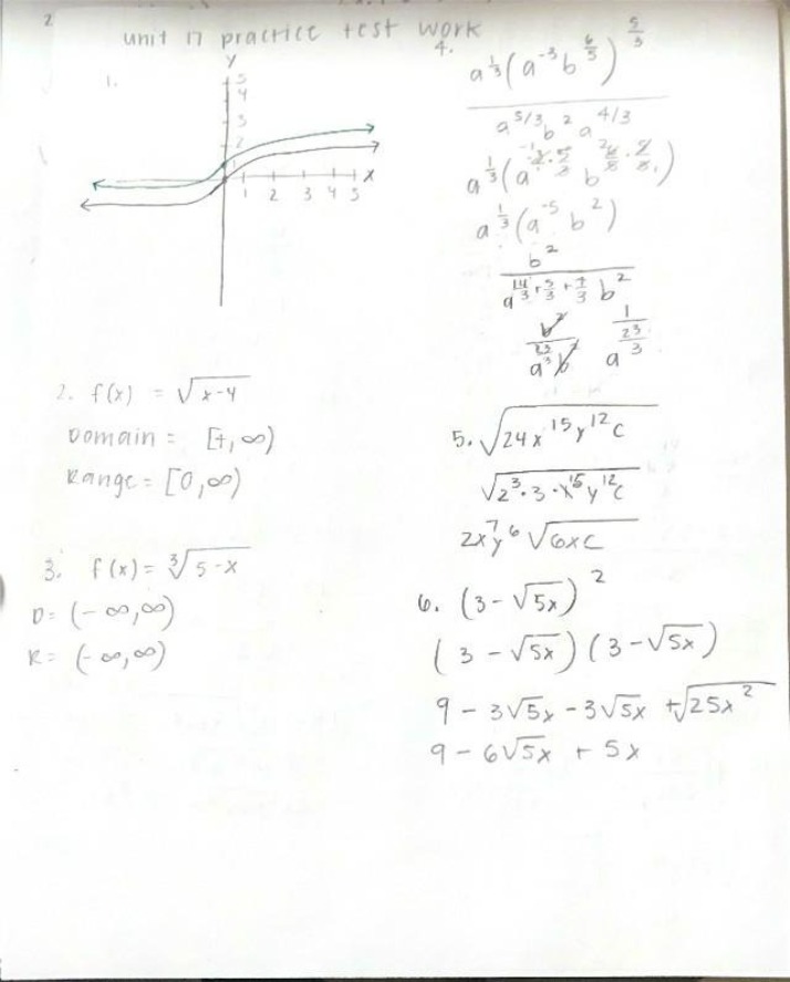 Practice Test Work for Unit 17