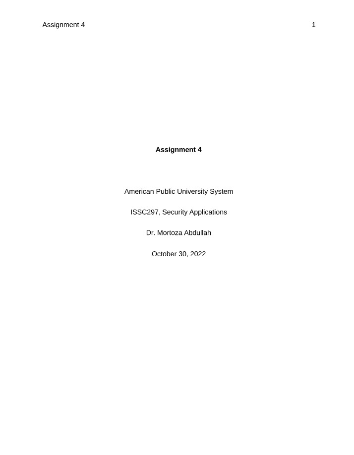 ISSC 297 Assignment 4 Final