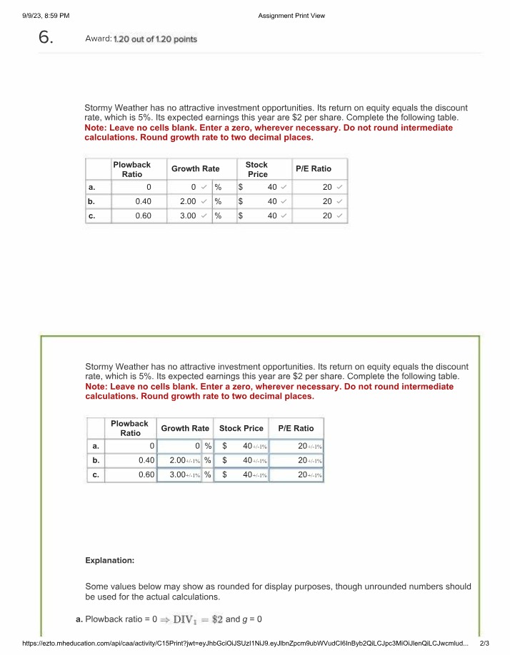 Week 3 Finance Homework Solutions