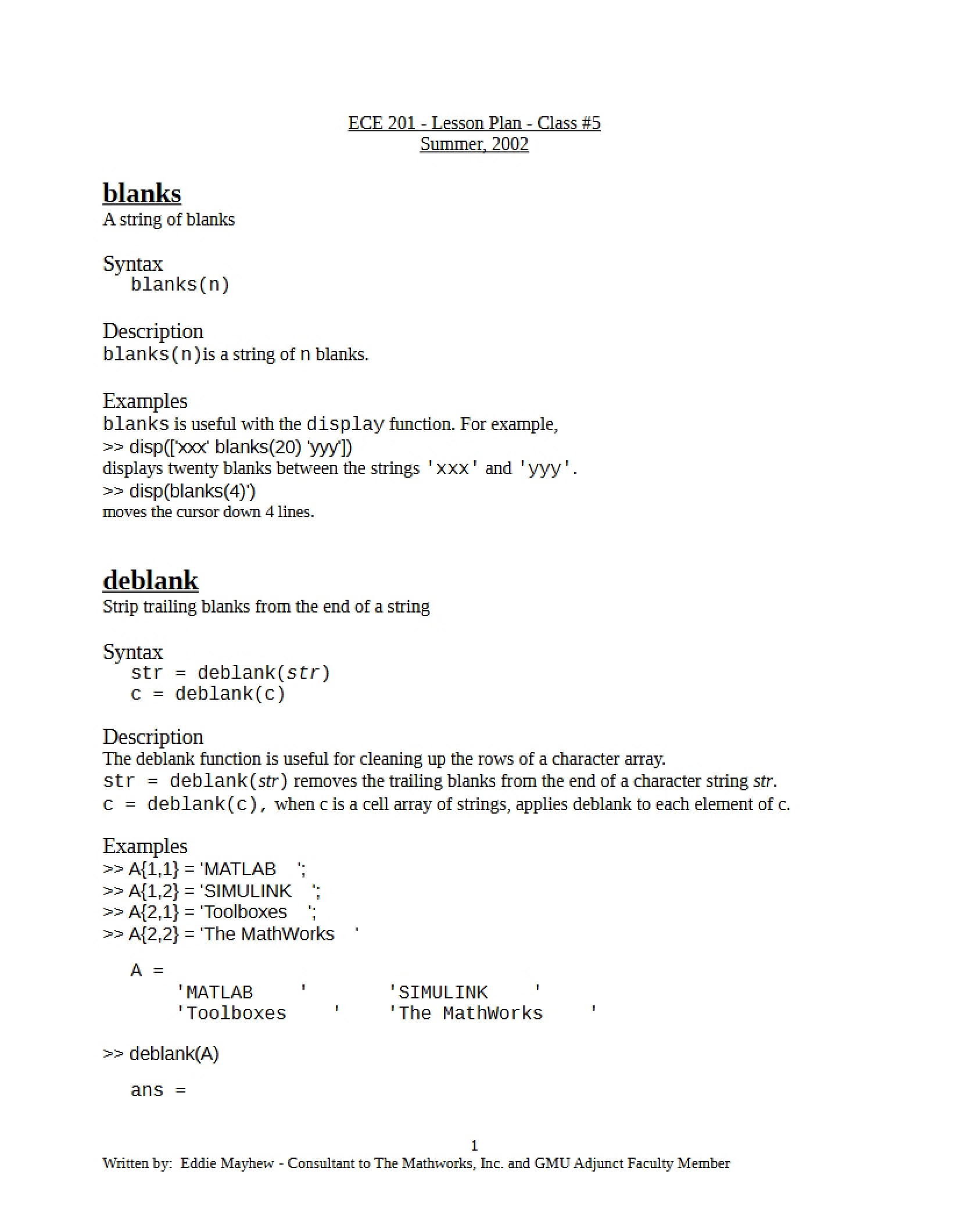 Lesson Plan for Class Five