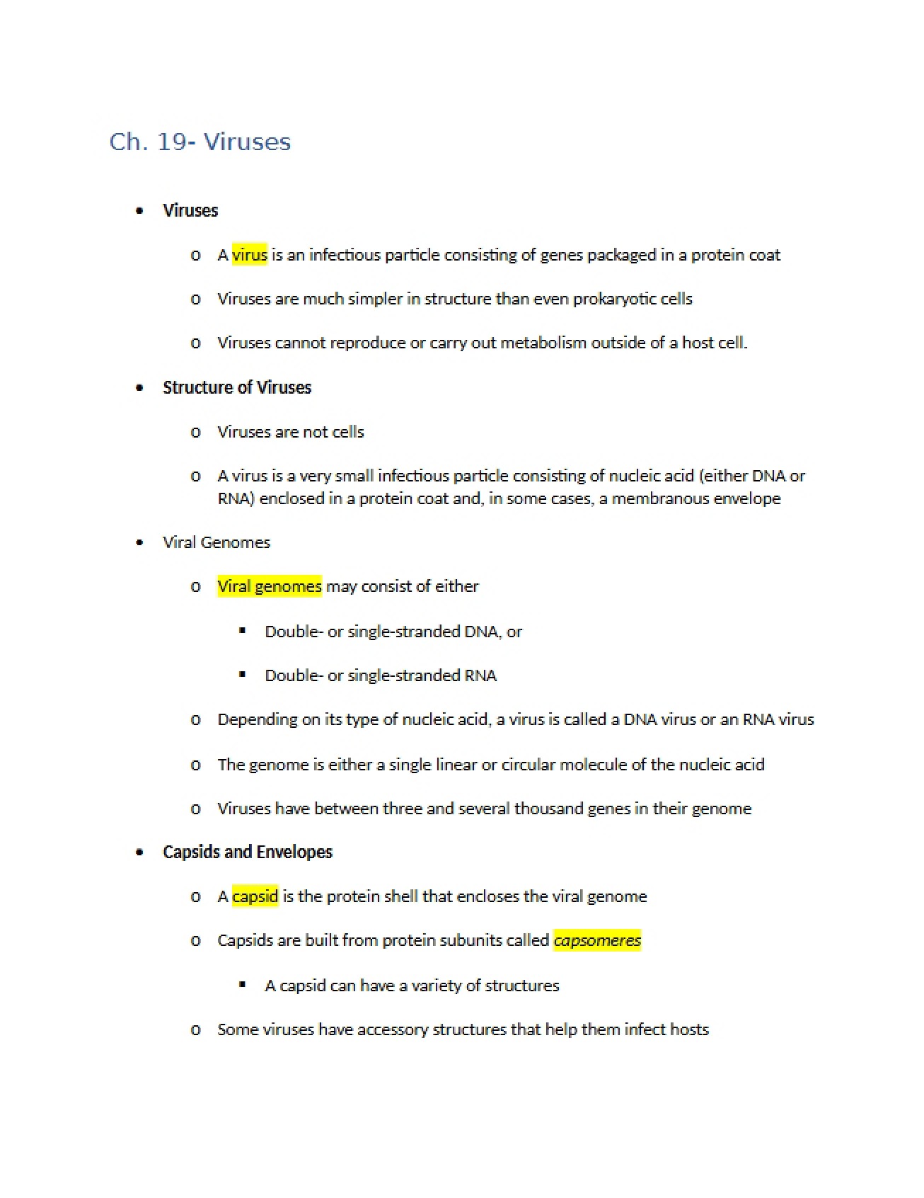 Biology Principles Chapter 19