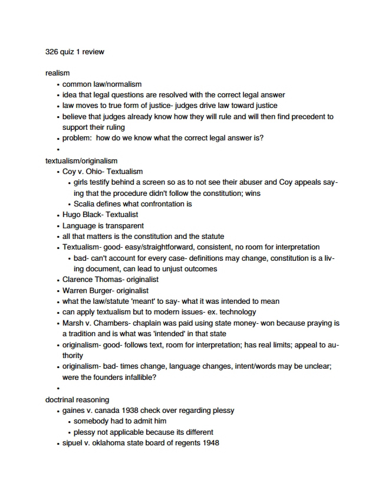 Review for First Quiz