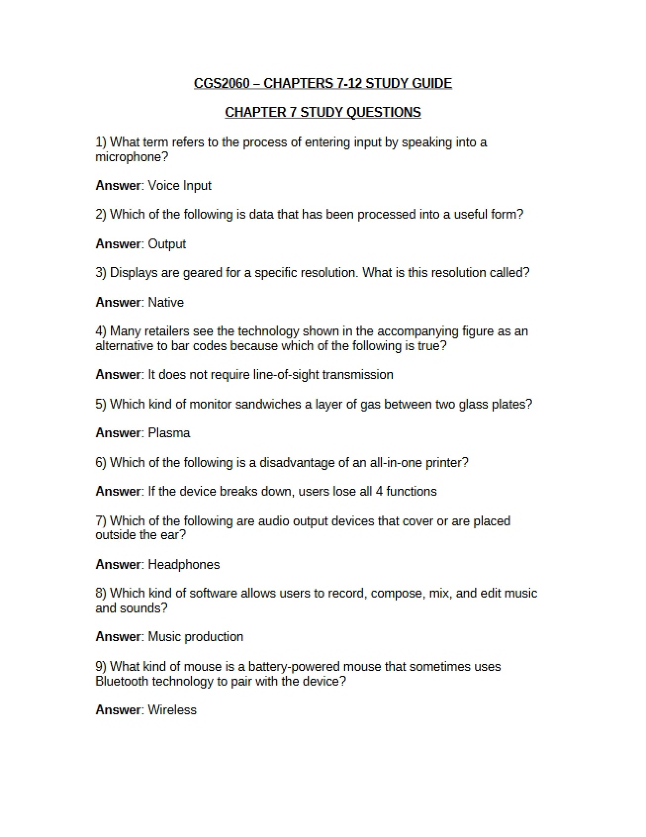 Seventh Chapter Notes