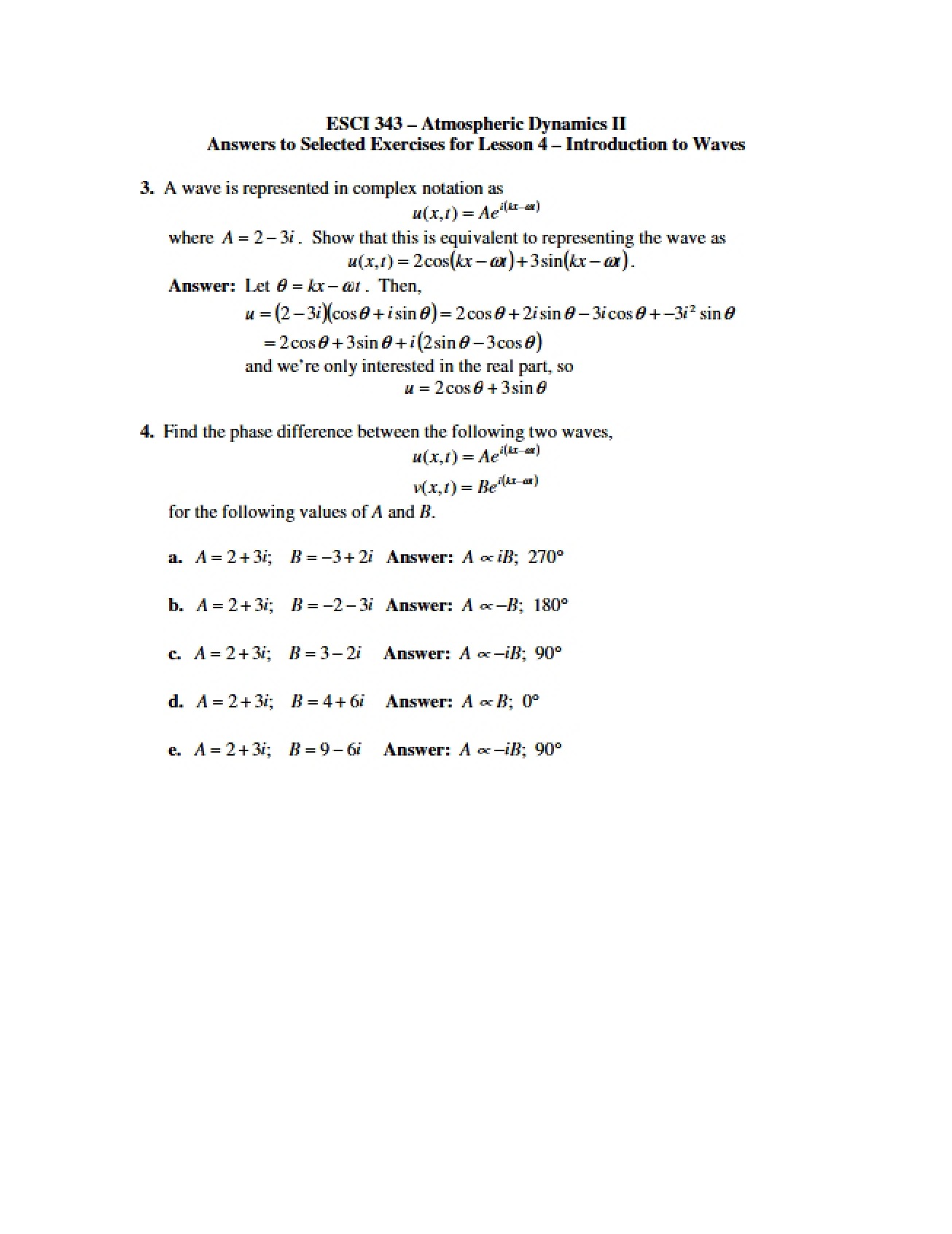 Atmospheric Dynamics Section II