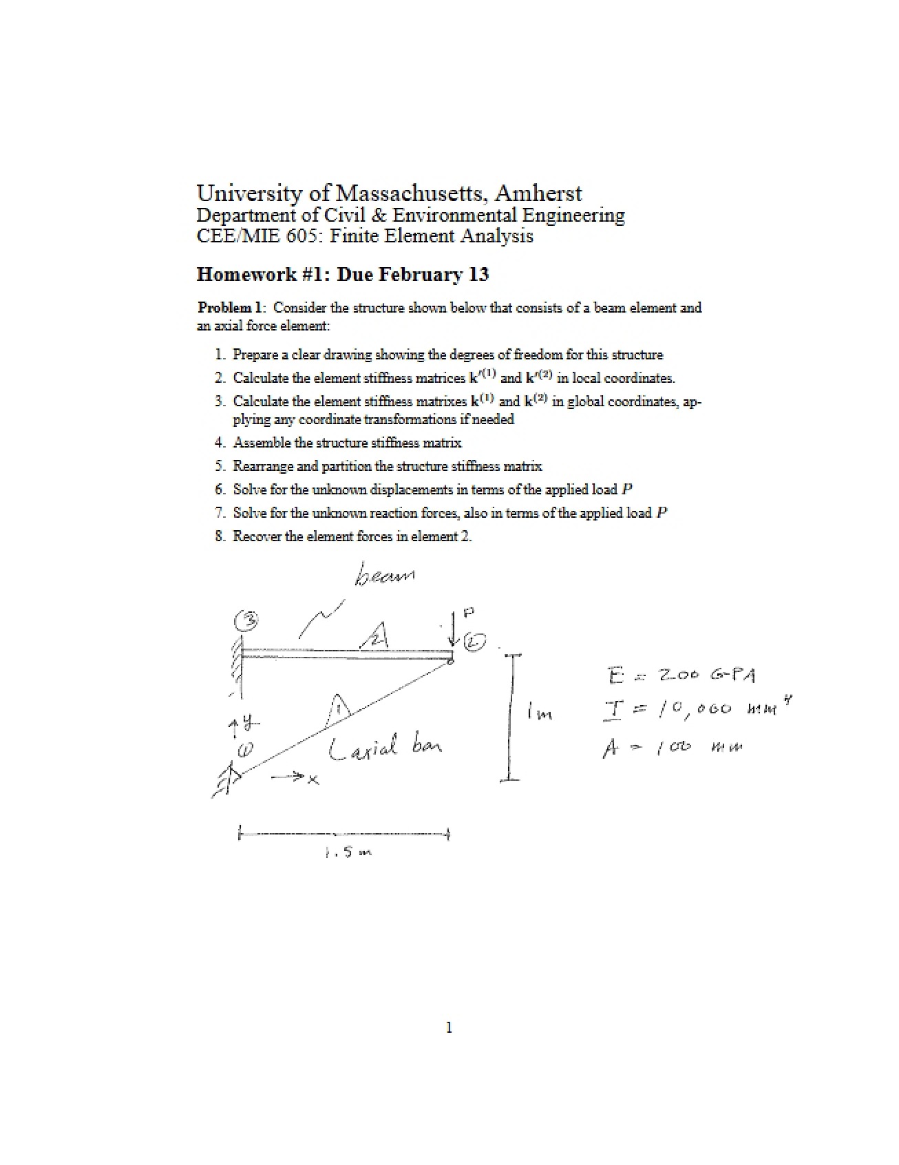 Finite Element Analysis Assignment One