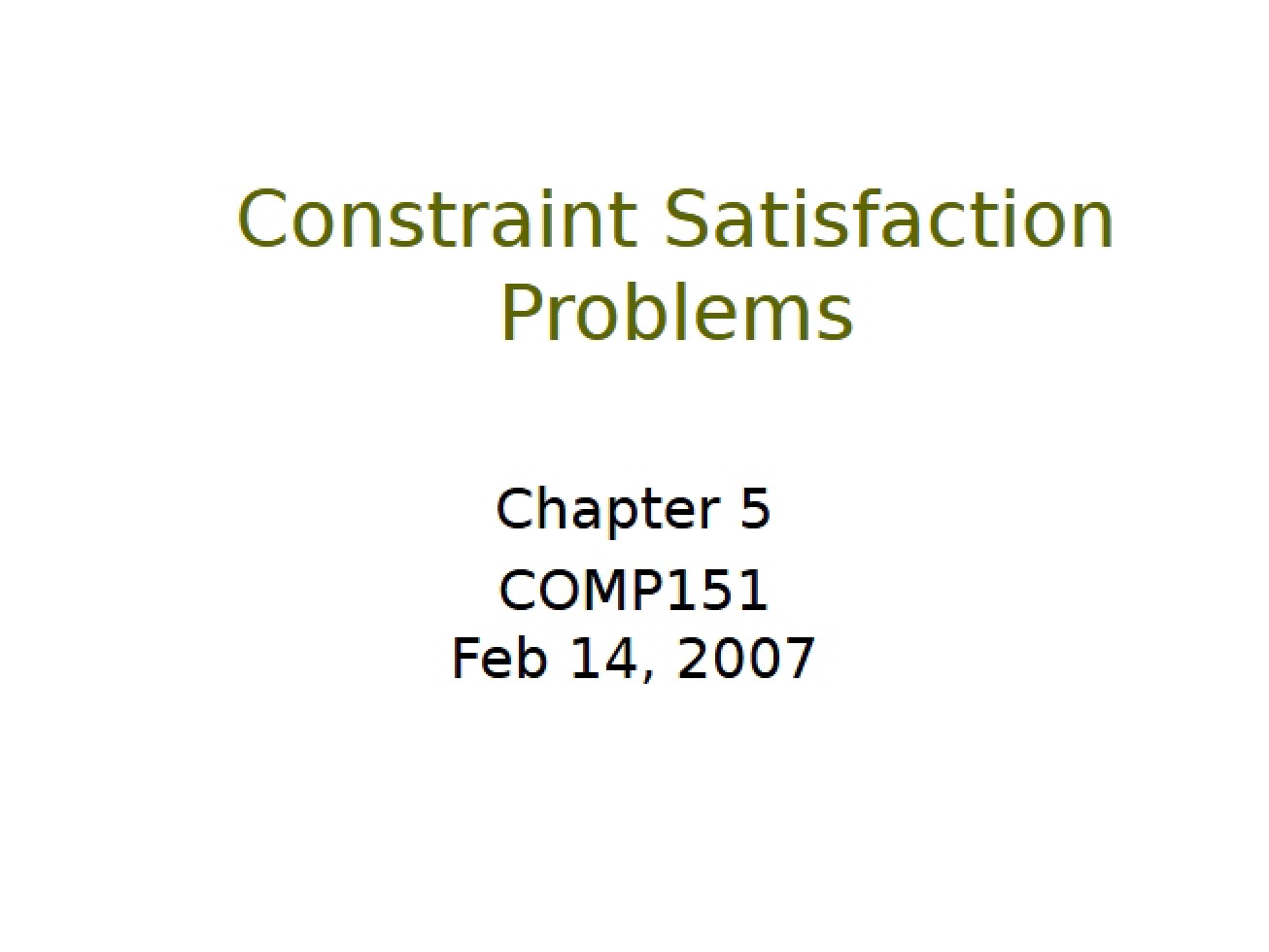 Problems of Constraint Satisfaction