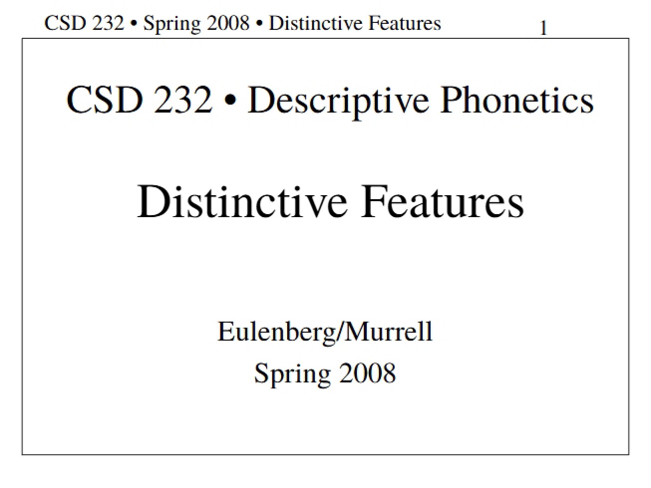 Features of Distinction - 24 Pages