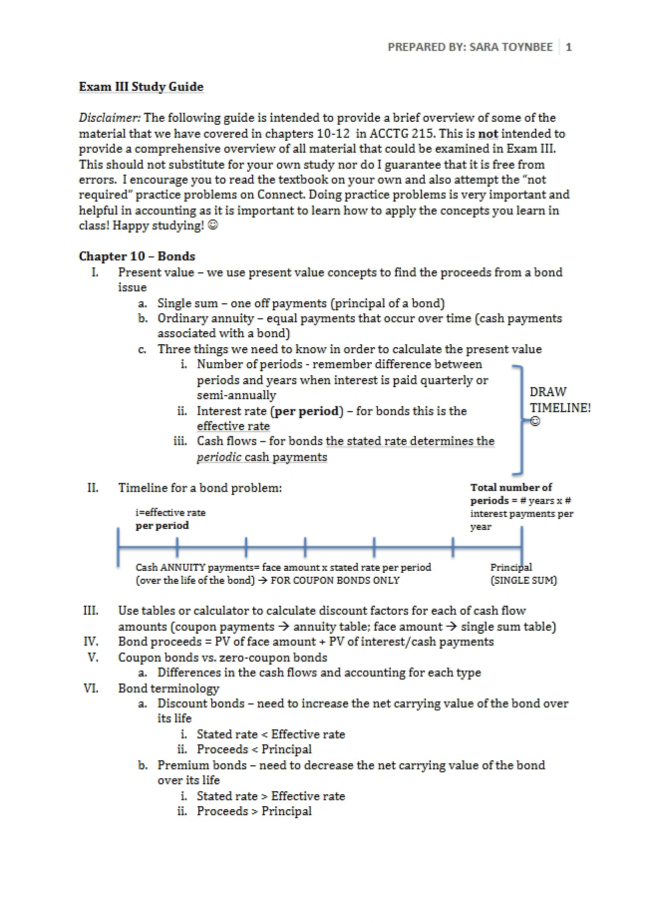Study Guide for Third Exam