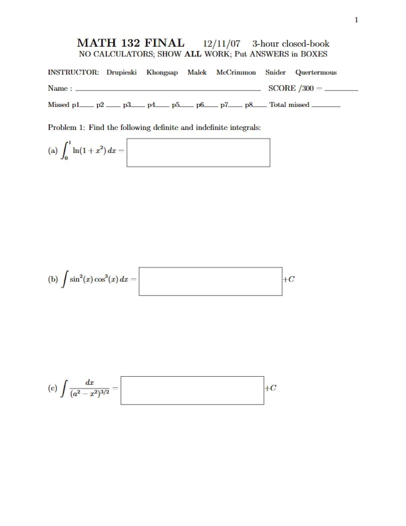 Final Examination