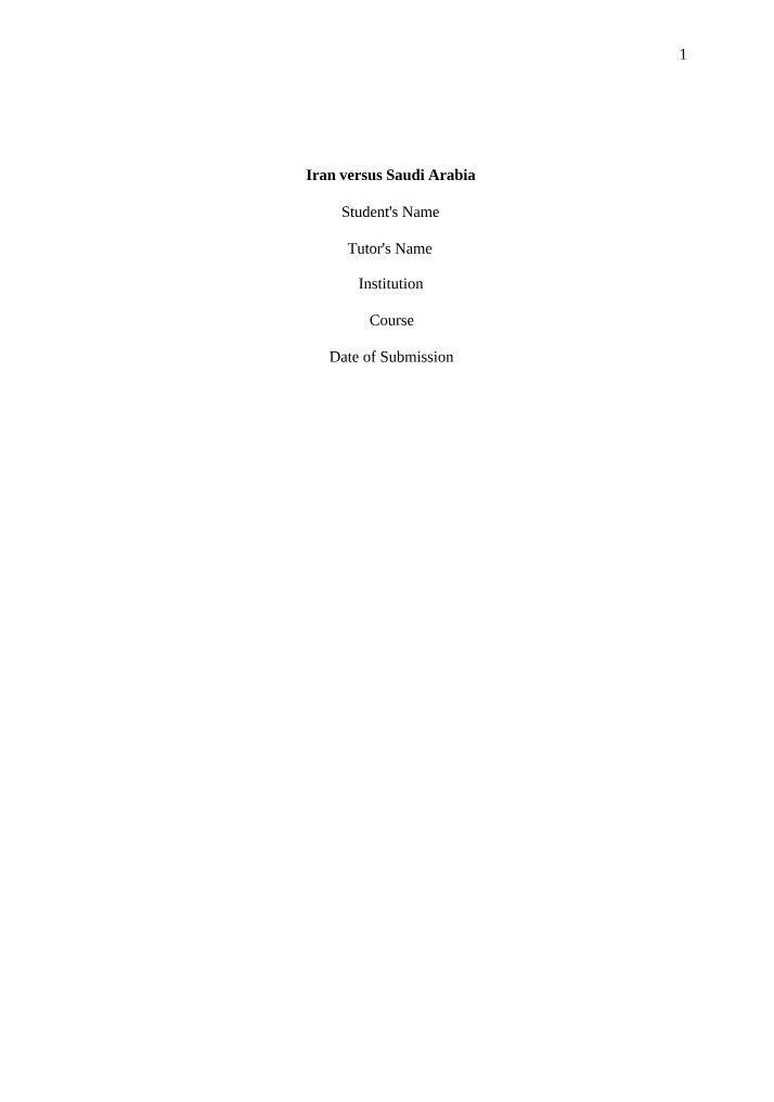 Economic Comparison of Iran and Saudi Arabia