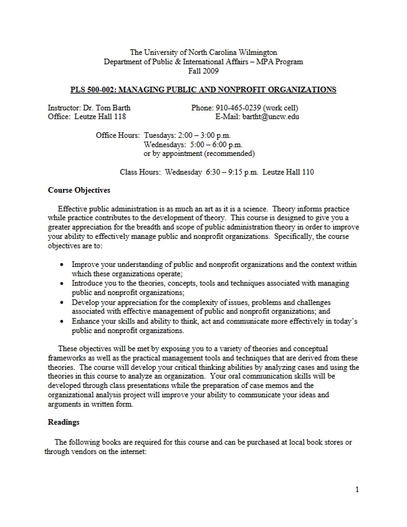 Public and Nonprofit Organization Management