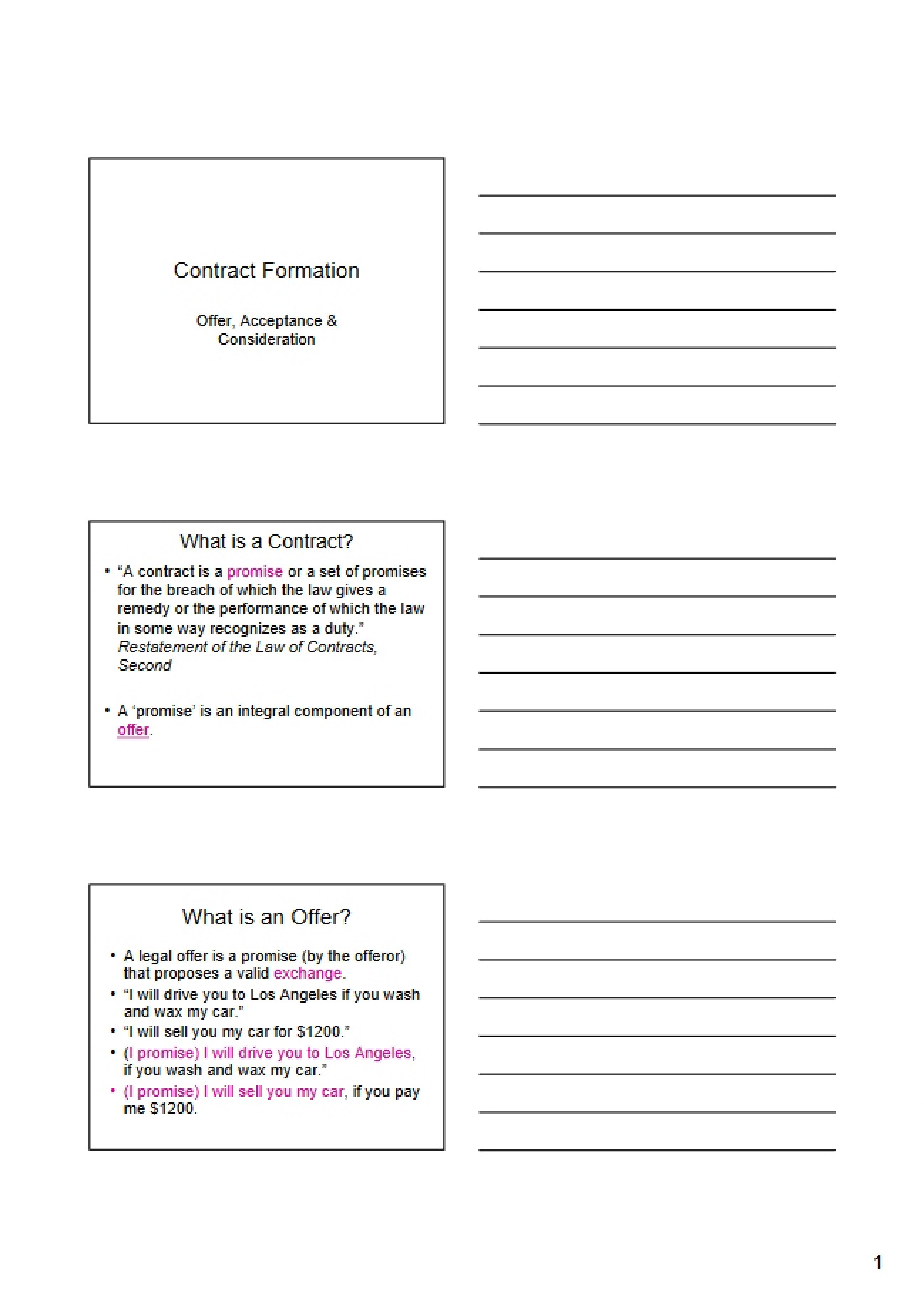Legal Formation of Contracts