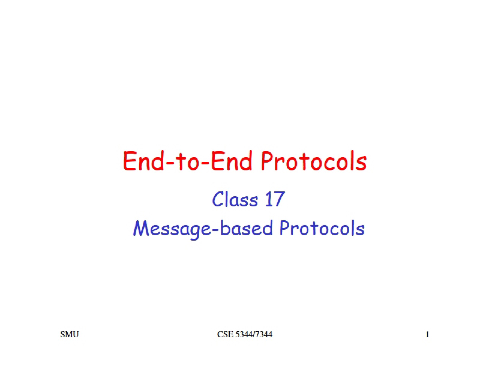Protocols Based on Messages