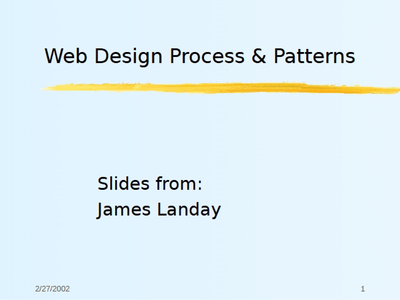 Web Design Process and Patterns