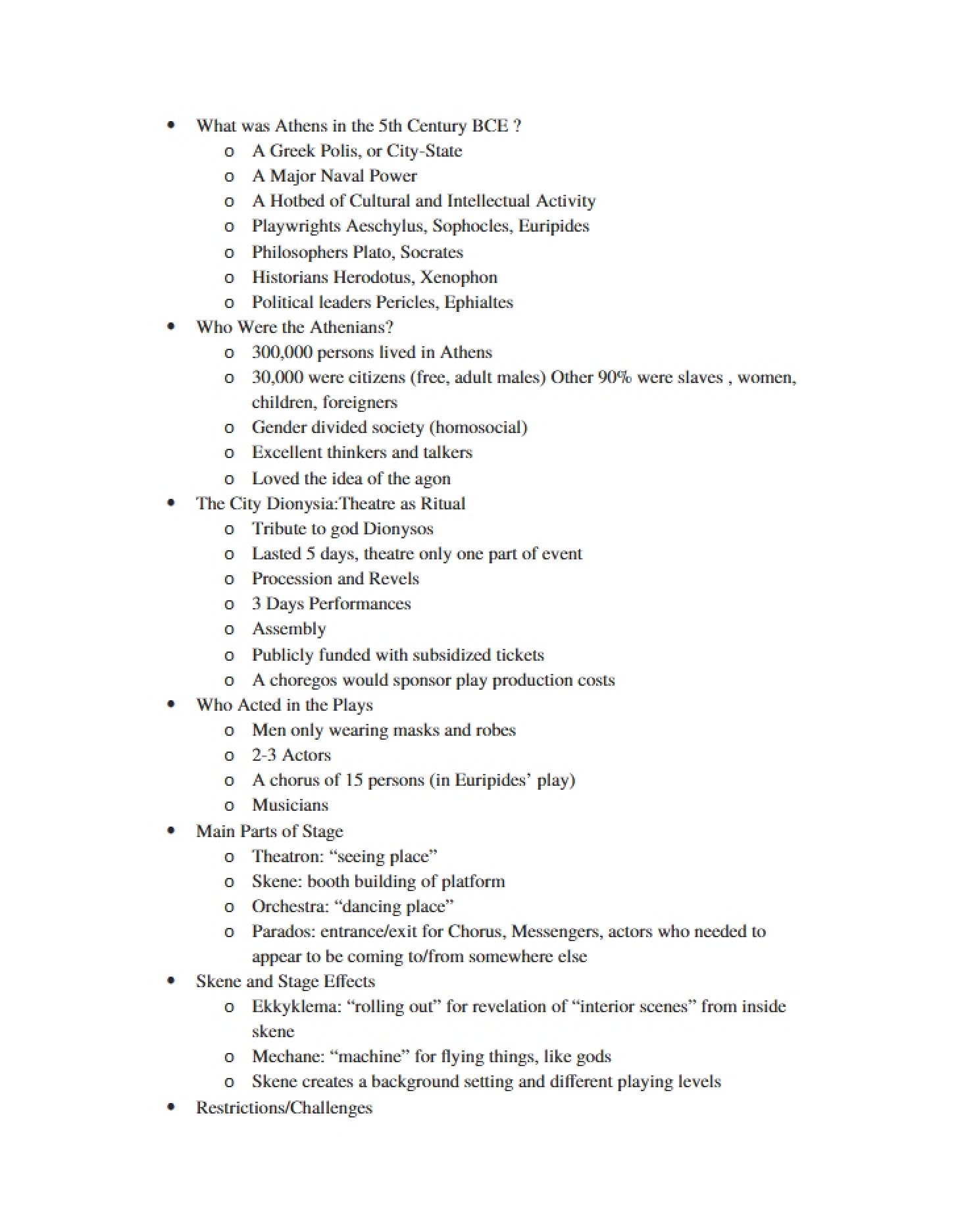 Class Notes - 4 Pages