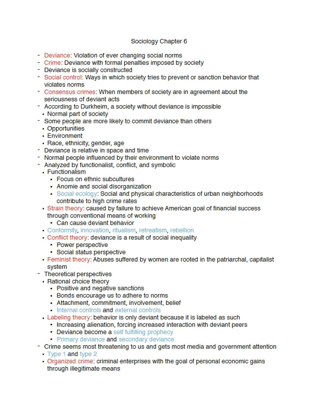 Sociology Chapter 6