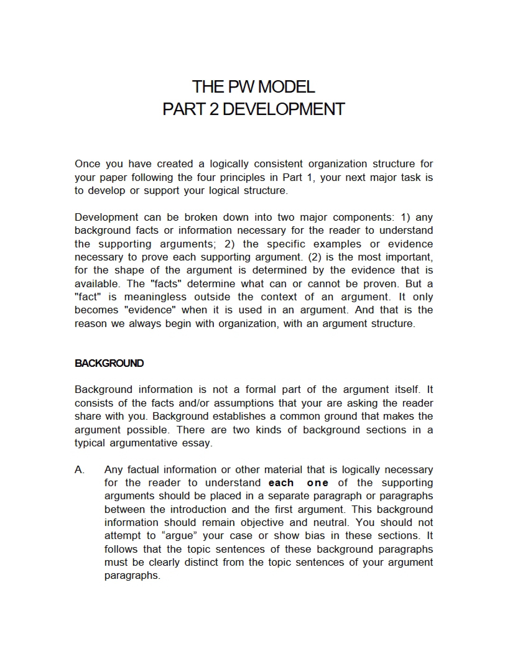 Essay Development