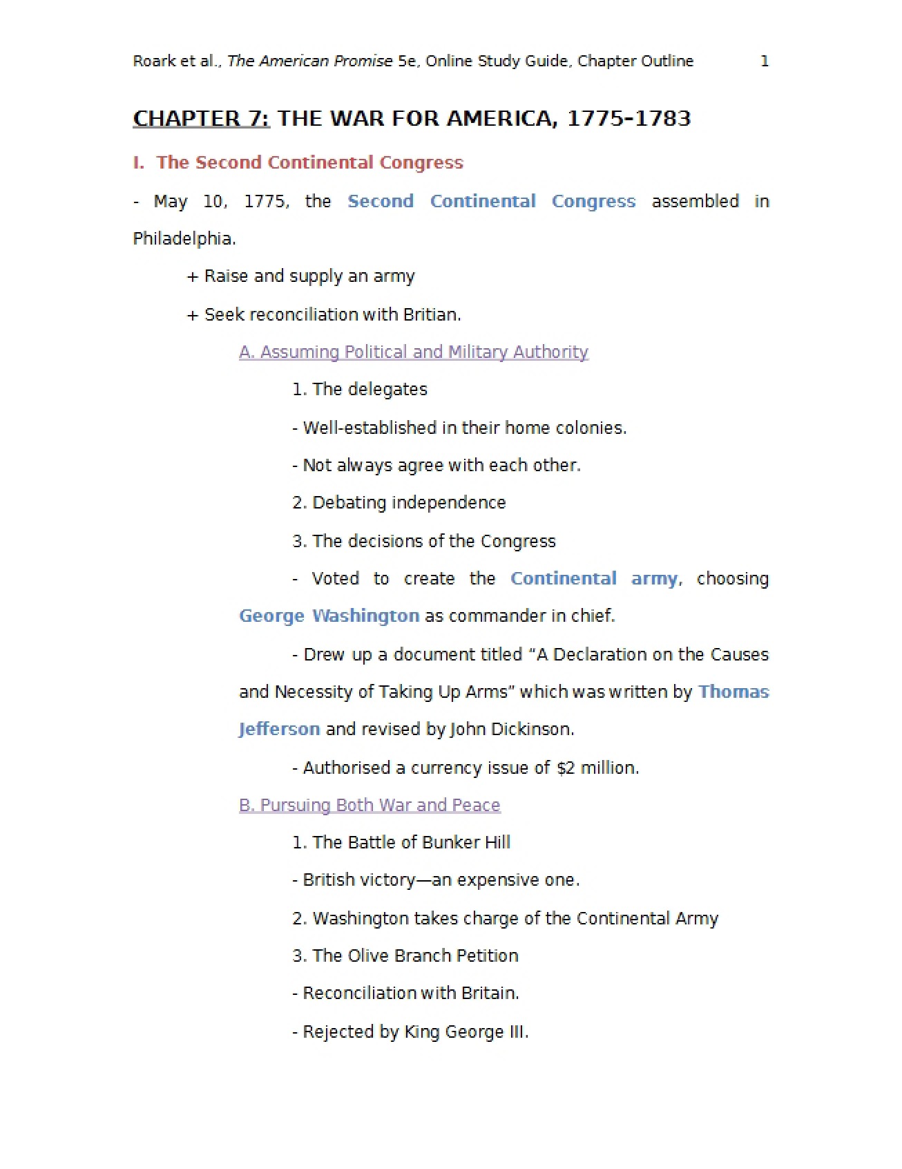 Chapter 7 The War for America (1775-1783)