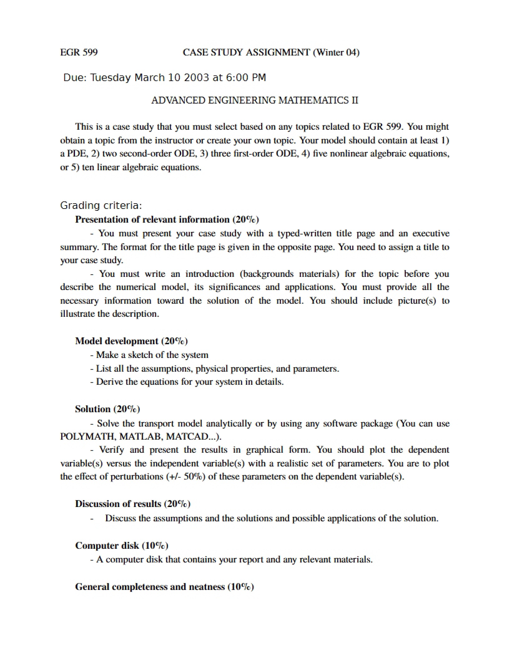 Assignment for Case Study
