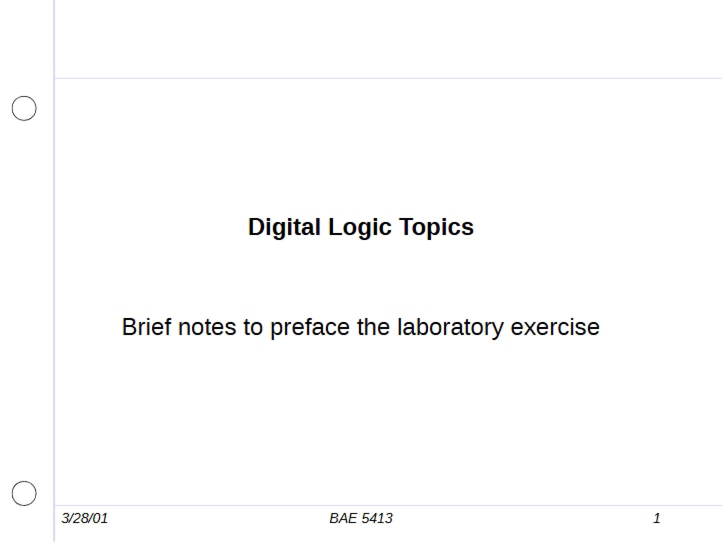 Digital Logic Overview