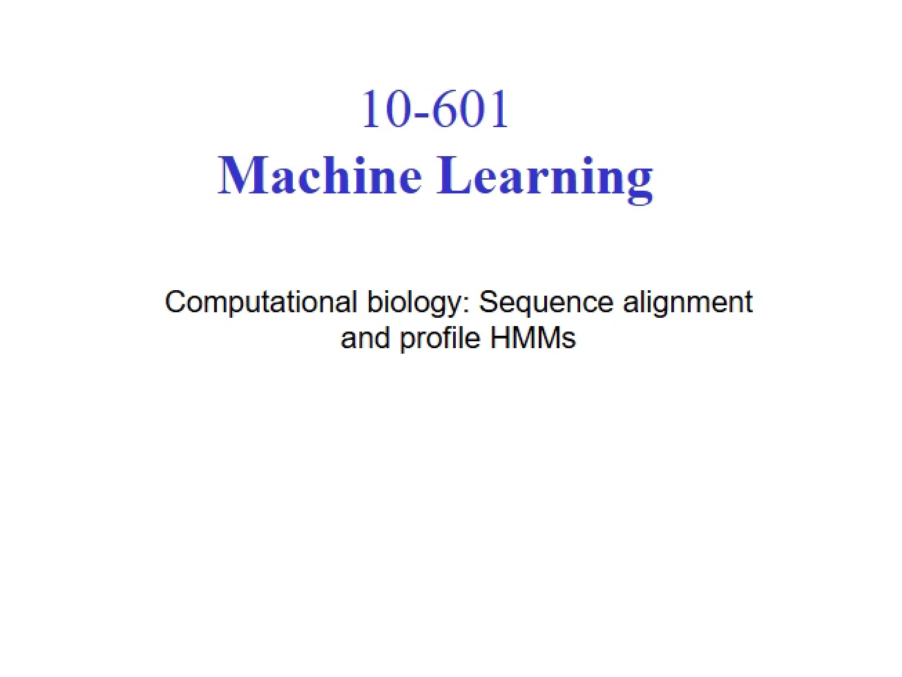 Profile HMMs and Sequence Alignment in Computational Biology