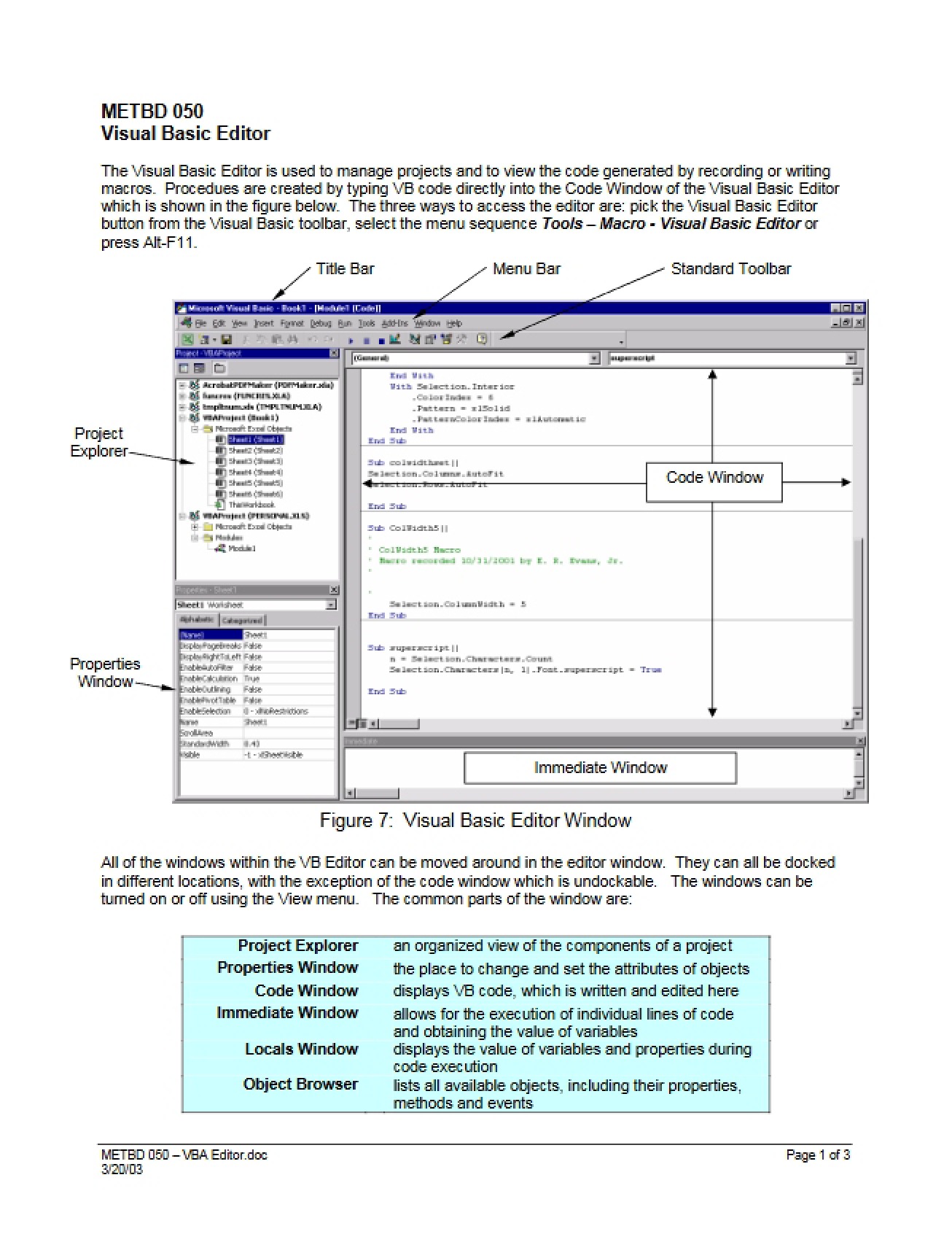 Editor for Visual Basic