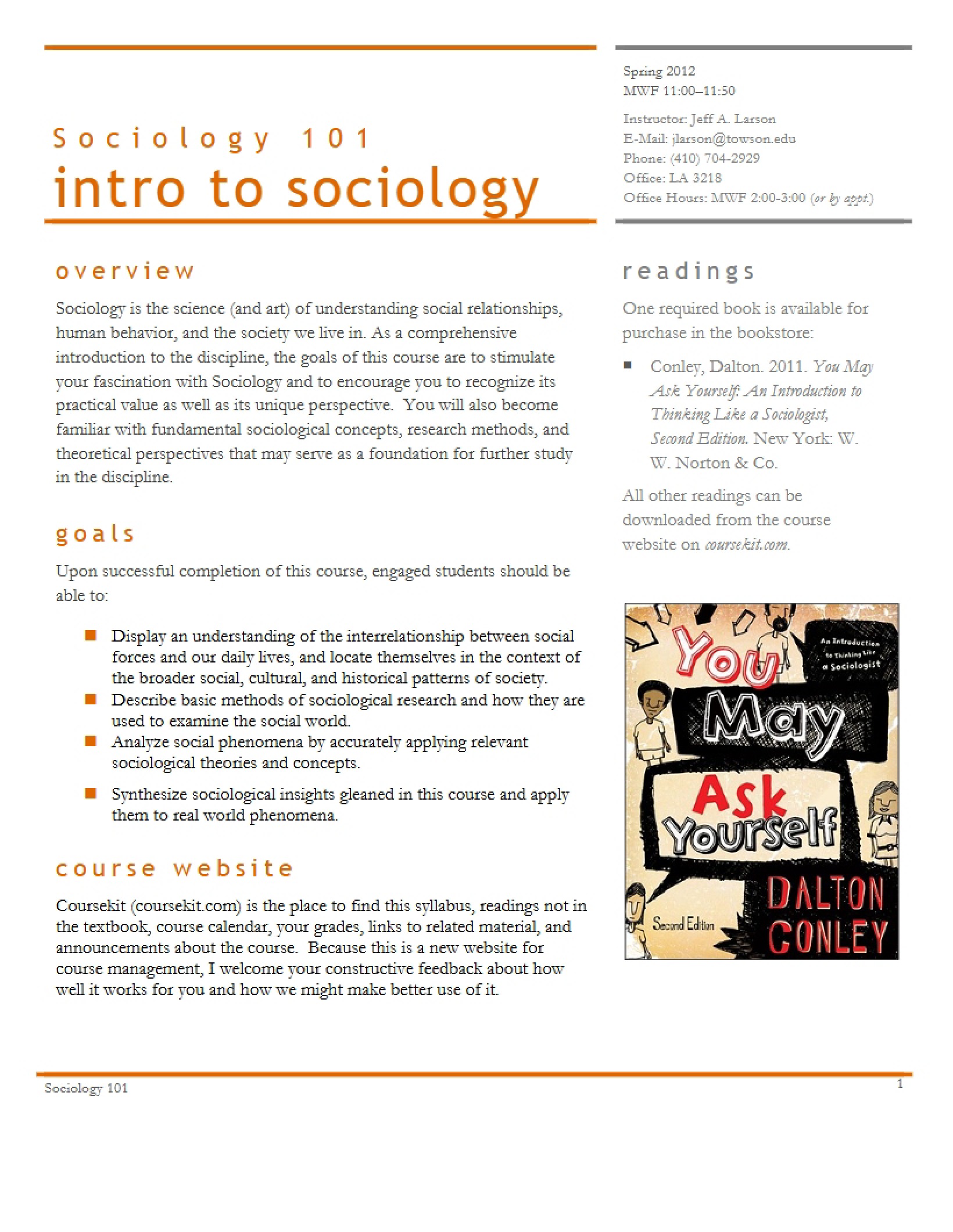 Intro to Sociology Syllabus