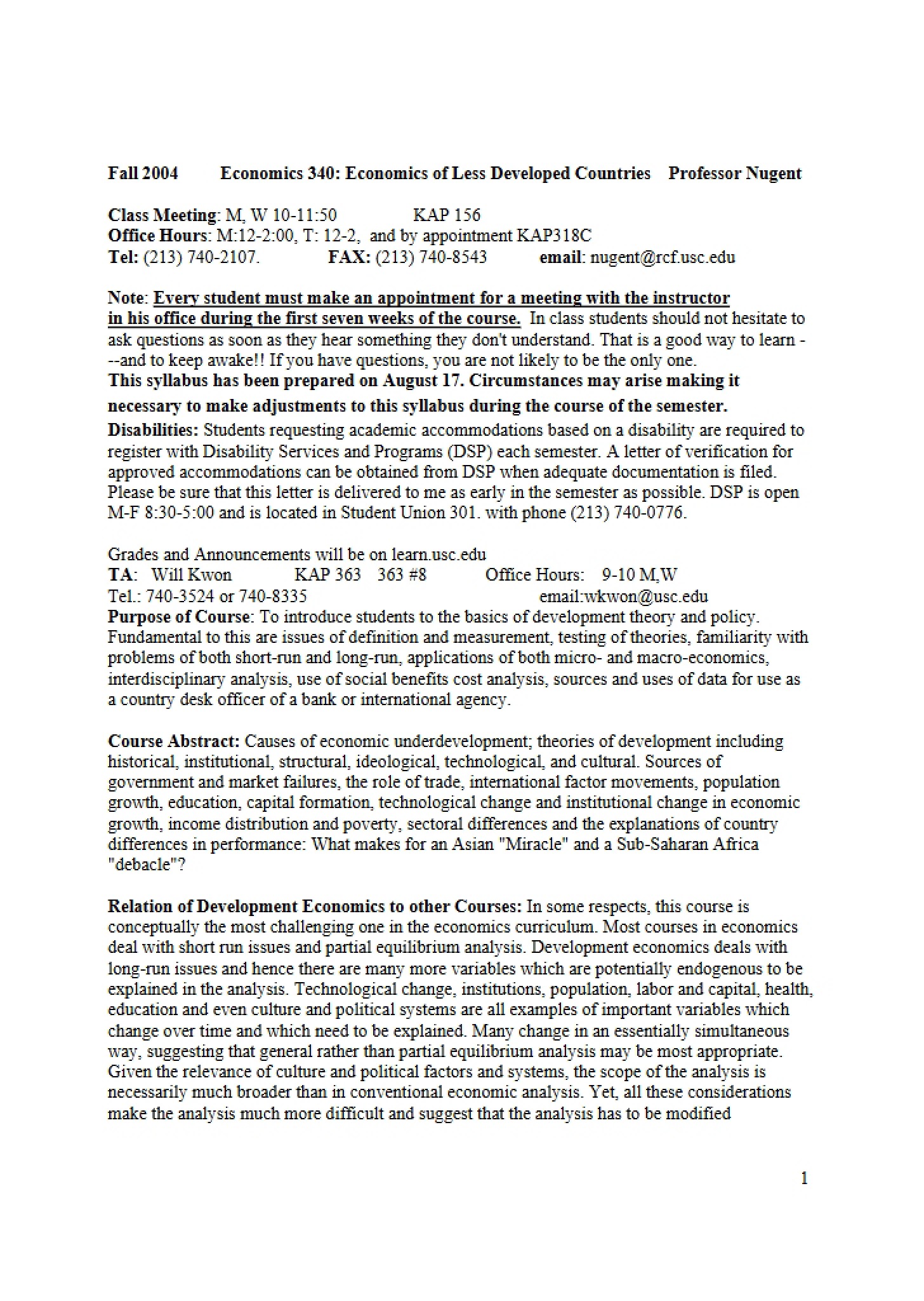 Syllabus Course 340