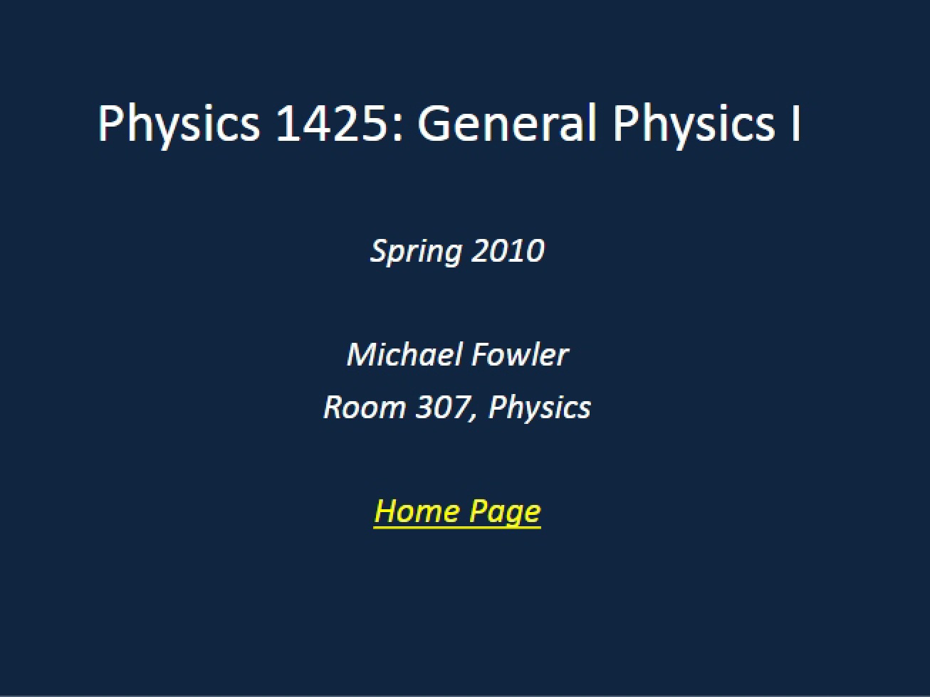 Physics I General Concepts
