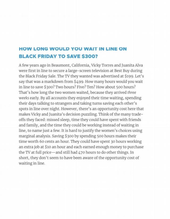 Black Friday and Opportunity Cost