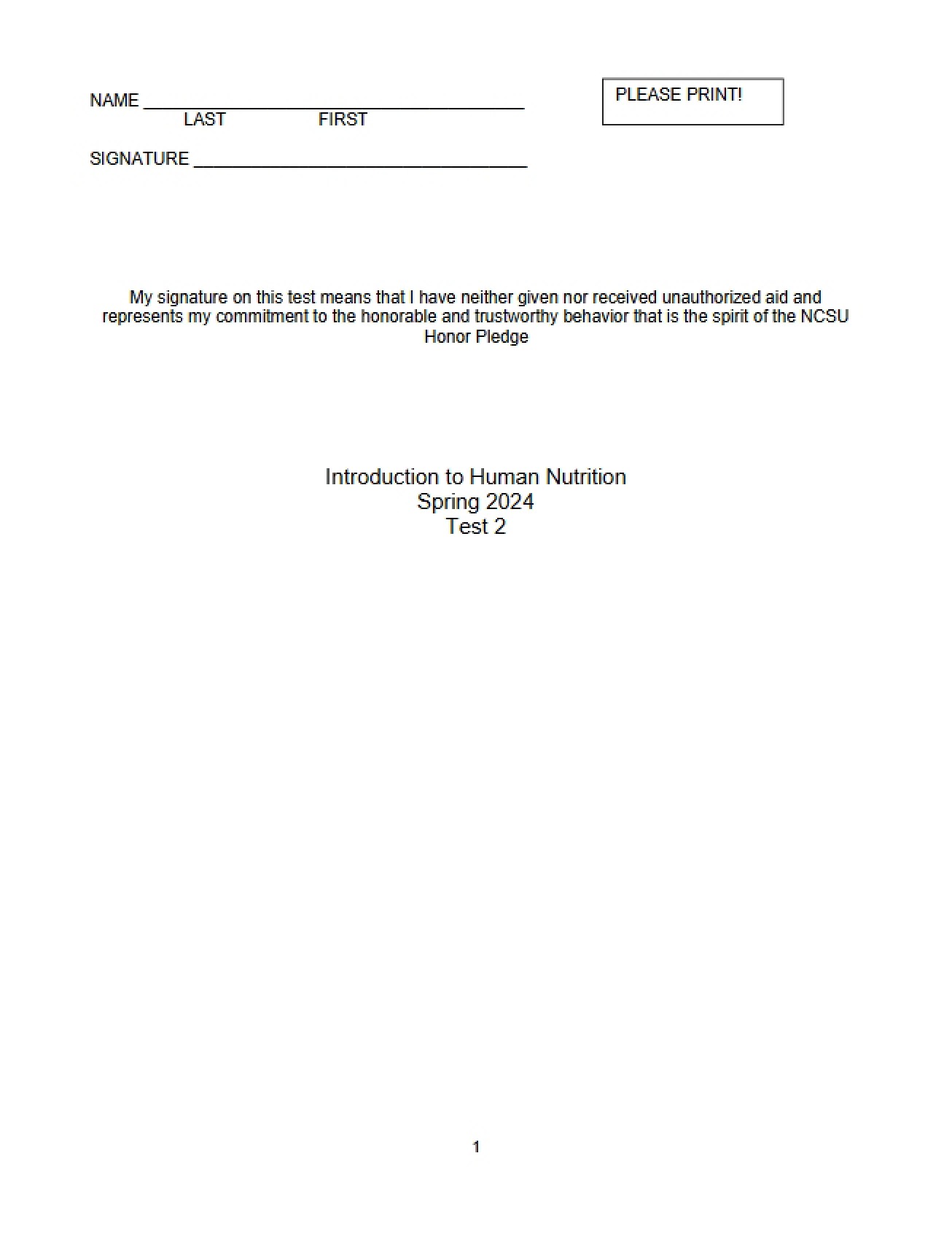 Second Examination