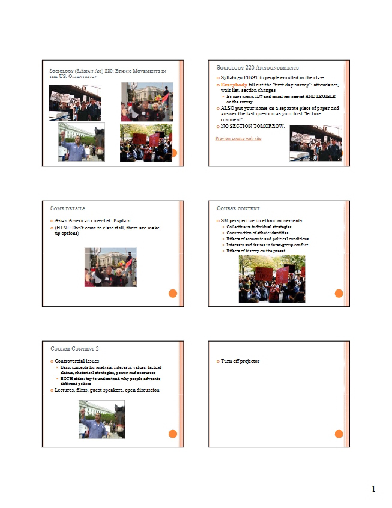 Notes from Lecture - SOC 220