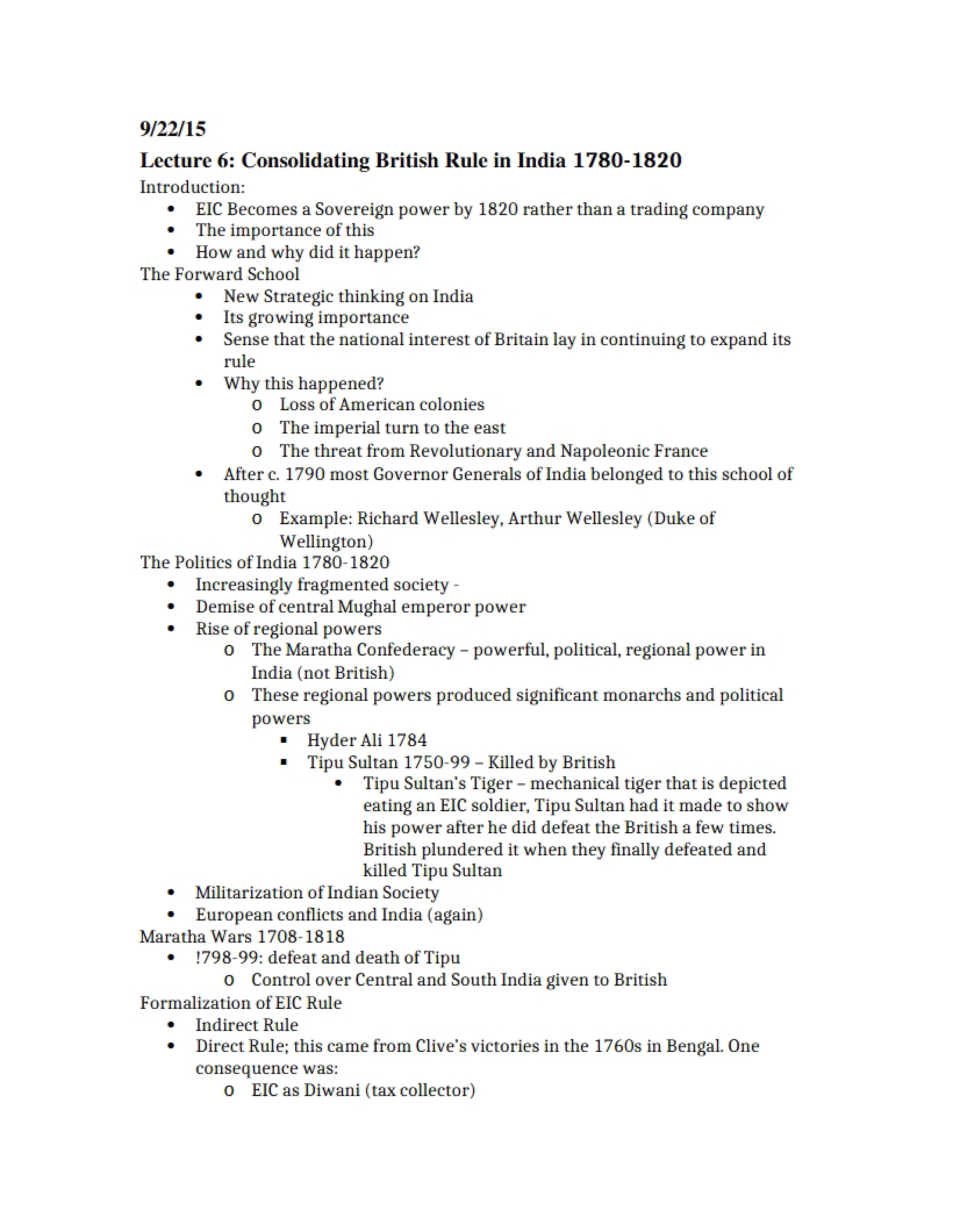 Consolidation of Rule in India
