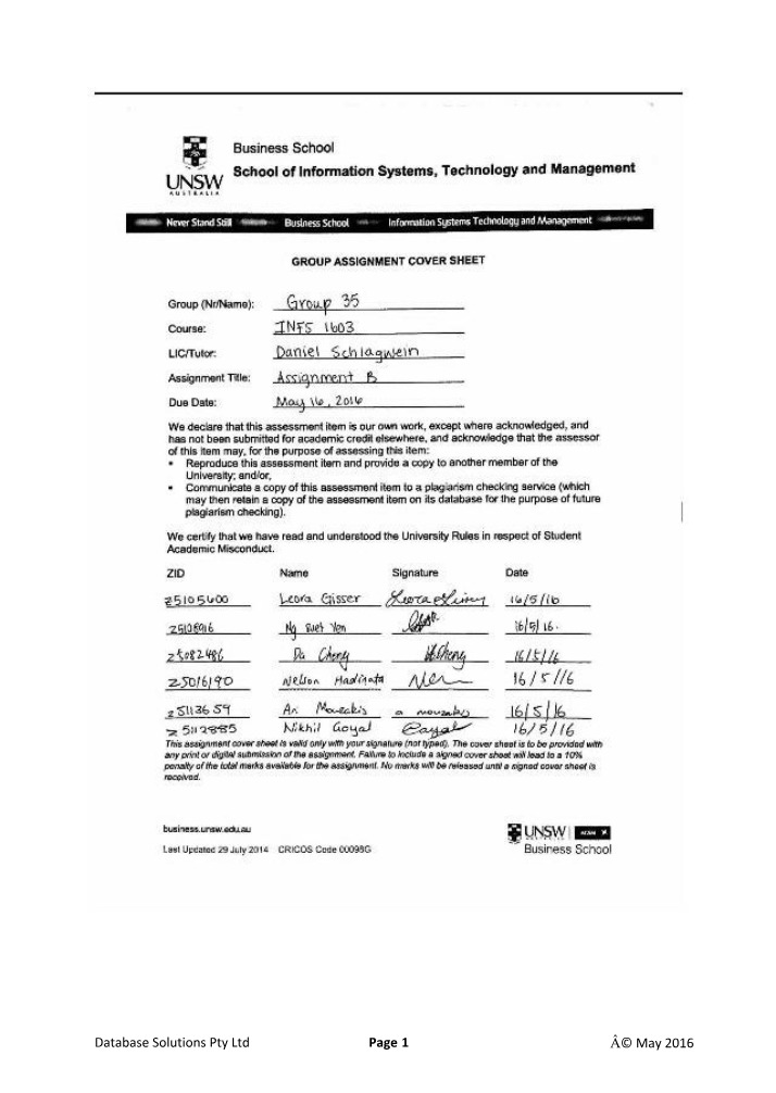 Database Management System Implementation for Ocean View Apartments