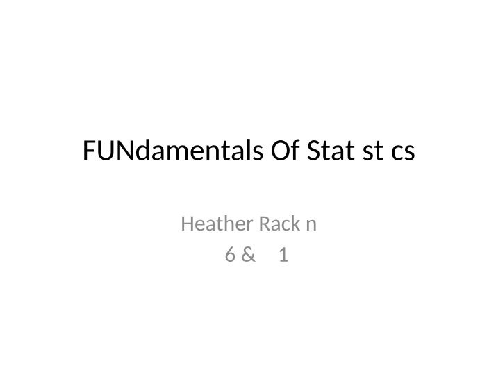 Statistics Fundamentals - Linear Regression